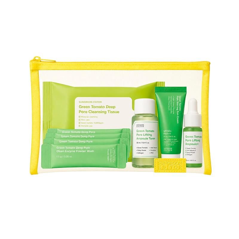 KIT SUNGBOON EDITOR DE VIAGEM PARA CUIDADO DOS POROS TOMATE VERDE
