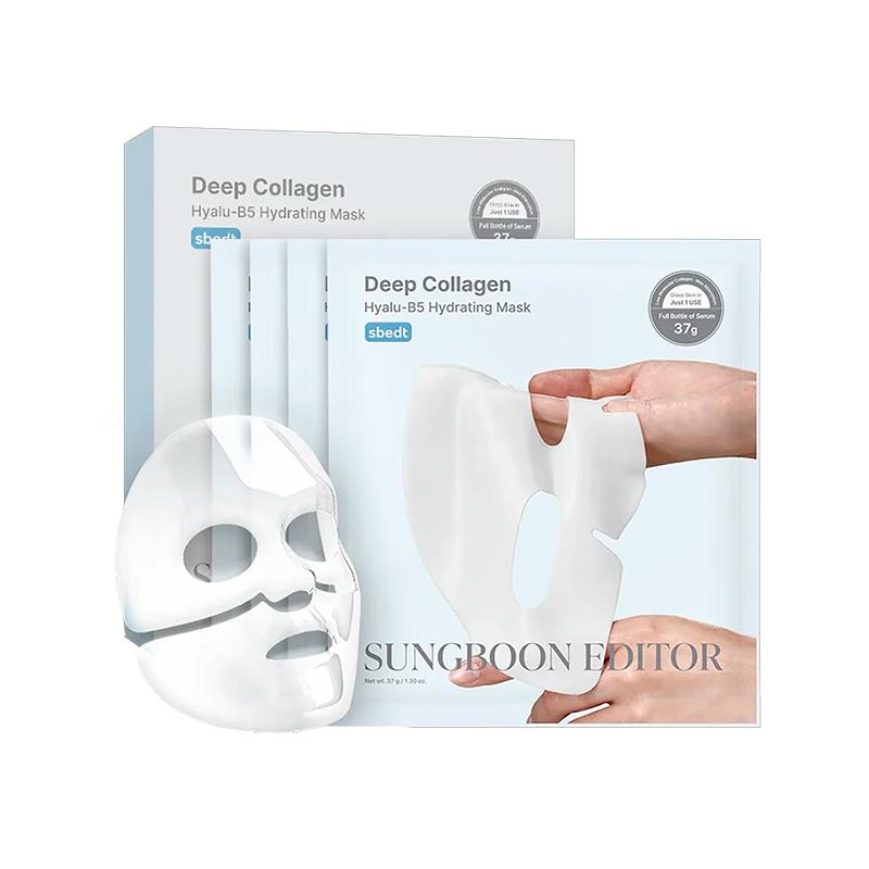 MASCARA FACIAL SUNGBOON DE COLAGENO E ACIDO HIALURONICO B5 37G 4 UNIDADES