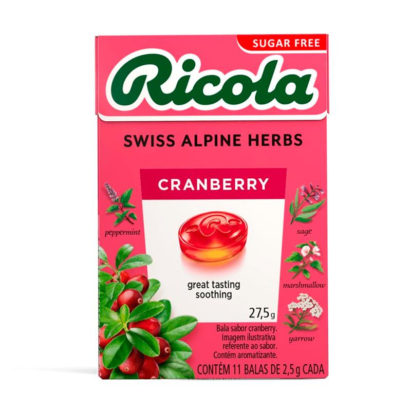 PASTILHAS RICOLA CRANBERRY SWISS ALPINE HERBS SEM ACUCAR 27G