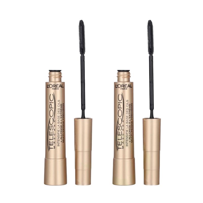 KIT LOREAL PARIS DE MASCARAS PARA CILIOS TELESCOPIC DUO SET 2X8.4ML PRETO