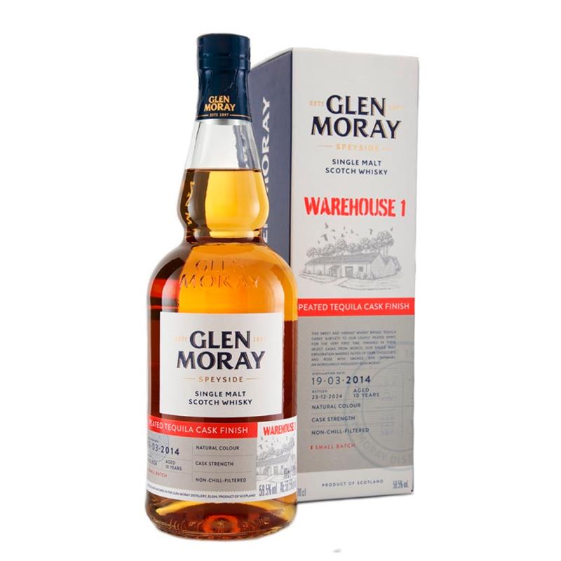 WHISKY GLEN MORAY WAREHOUSE 1 PEATED TEQUILA CASK FINISH 700ML 58.5% 2014