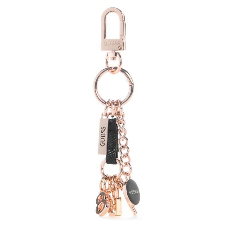 CHAVEIRO GUESS COM PINGENTE DECORATIVO CHARMS Z7460119-BLA PRETO