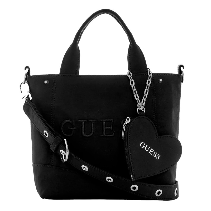BOLSA FEMININA GUESS SASHA MINI TOTE YY975175-BLA PRETO