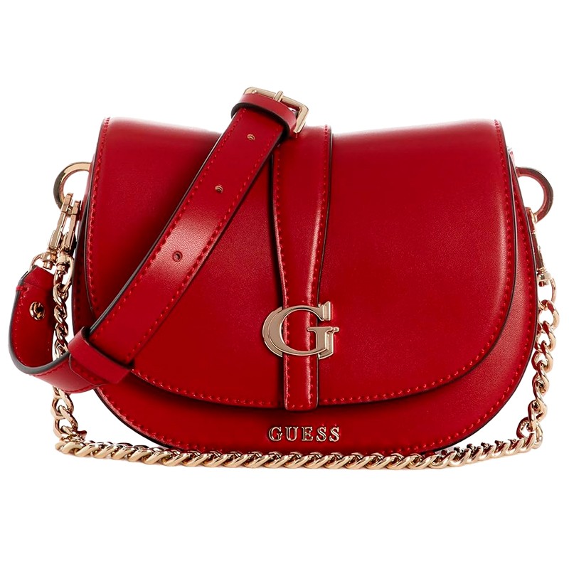 BOLSA FEMININA GUESS CARRIE MINI FLAP CROSSBODY VG989678-DRC DARK CHERRY