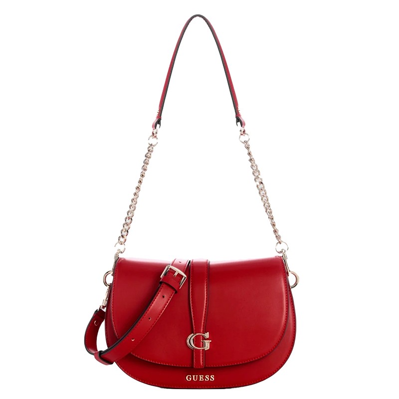 BOLSA FEMININA GUESS CARRIE FLAP SHOULDER BAG VG989620-DRC DARK CHERRY