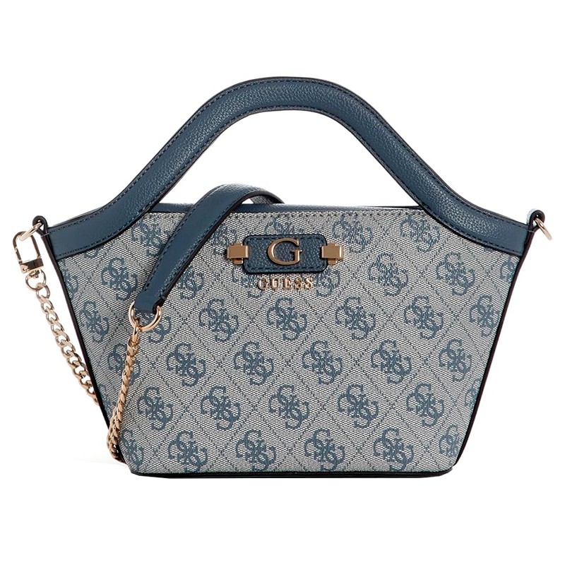BOLSA FEMININA GUESS LINDSEY MINI TOTE SG974975-SLG SLATE LOGO AZUL