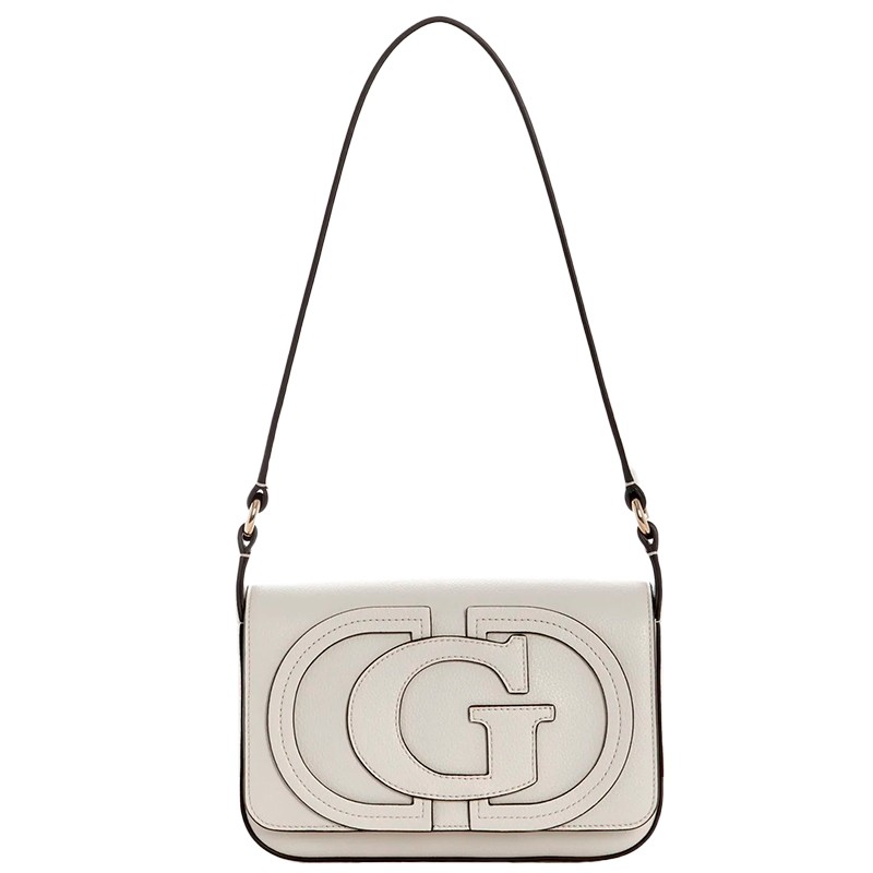 BOLSA FEMININA GUESS RUBY FLAP SHOULDER BAG NG974019-OFF OFF WHITE