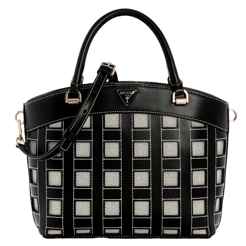 BOLSA FEMININA GUESS FRANKIE GIRLFRIEND SATCHEL WG973605-BLA PRETO