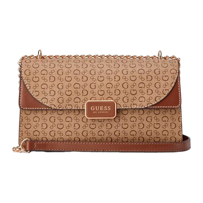BOLSA FEMININA GUESS PANDORA CONVERTIBLE CROSSBODY FLAP SG198421-WLN MARROM