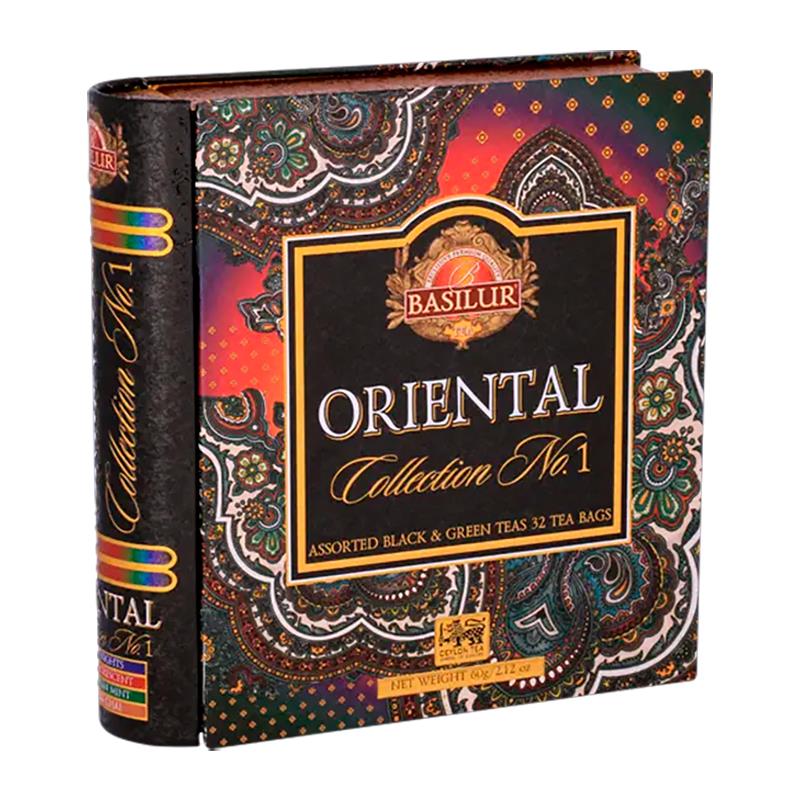 LATA DE CHA BASILUR PRETO E VERDE TEA BOOK ORIENTAL COLLECTION ASSORTED 32UN