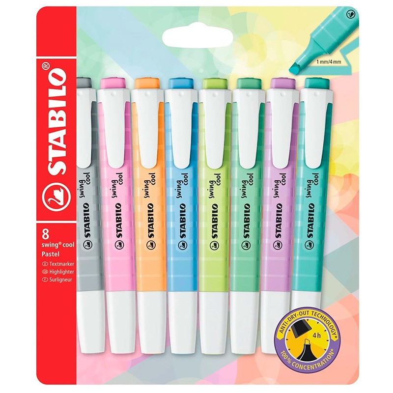 MARCADORES FLUORESCENTES STABILO SWING COOL PASTEL MAREO275/8082 8UN