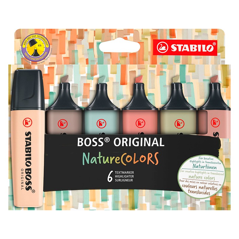 MARCADORES FLUORESCENTES STABILO BOSS ORIGINAL NATURE COLORS MAR70/622 6UN