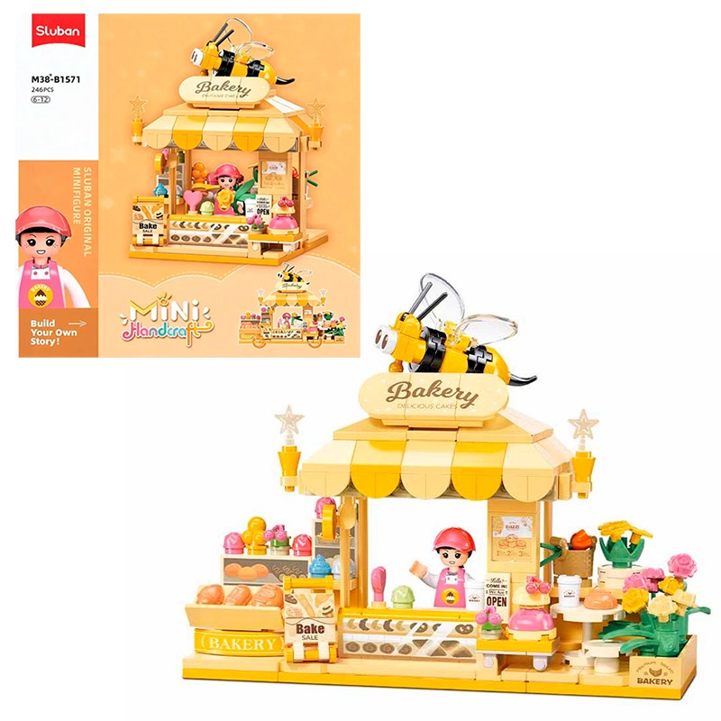BLOCOS DE MONTAR SLUBAN KIT DE CONSTRUCAO DE MINI PADARIA DE MEL M38-B1571 247PCS