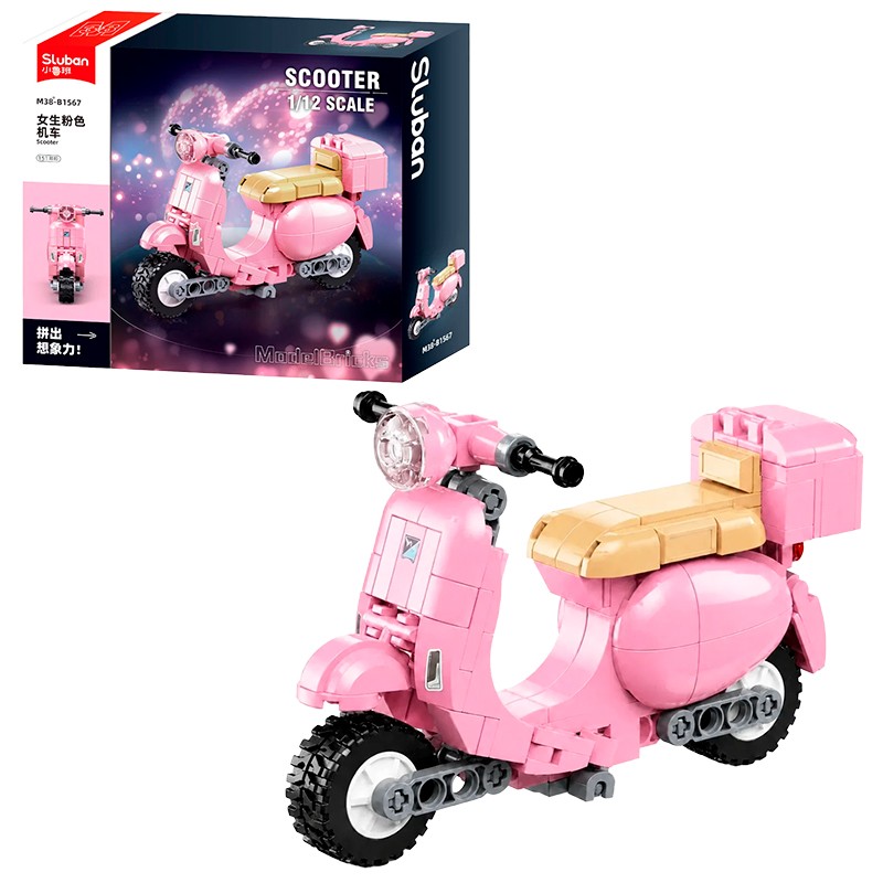 BLOCOS DE MONTAR SLUBAN KIT DE CONSTRUCAO DE MOTOCICLETA COM PEDAIS ESCALA 1:12 M38-B1567 161PCS