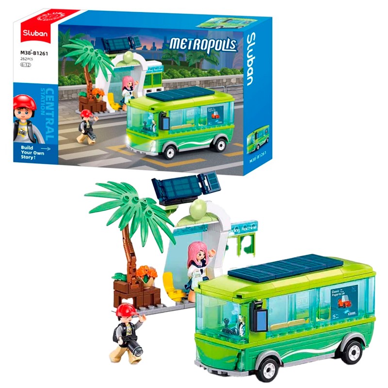 BLOCOS DE MONTAR SLUBAN KIT DE CONSTRUCAO DE ONIBUS DE ENERGIA RENOVAVEL M38-B1261 239PCS
