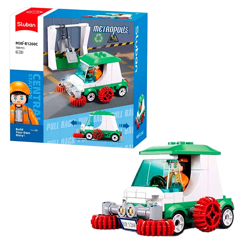 BLOCOS DE MONTAR SLUBAN METROPOLIS CAMINHAO DE LIMPEZA M38-B1260C 98PCS