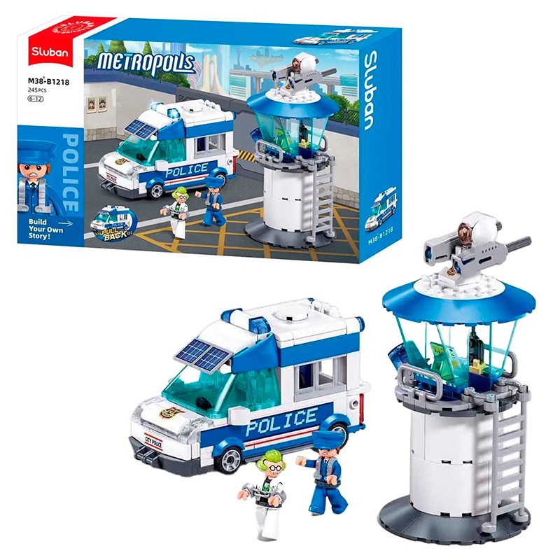BLOCOS DE MONTAR SLUBAN KIT DE CONSTRUCAO DE VEICULO POLICIAL PARA ESCOLTA DE CRIMINOSO M38-B1218