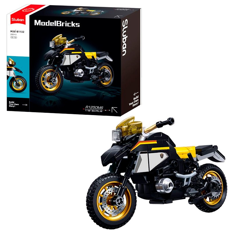BLOCOS DE MONTAR SLUBAN KIT DE CONSTRUCAO DE MOTO R1250 MS ESCALA 1:12 M38-B1132 200PCS