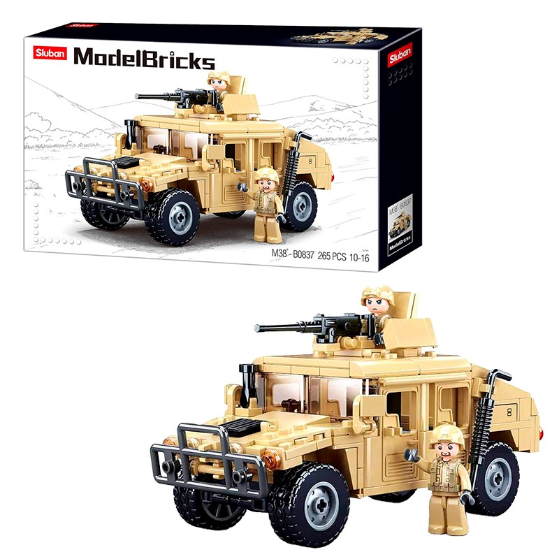 BLOCOS DE MONTAR SLUBAN KIT DE CONSTRUCAO DE VEICULO MILITAR HUMMER H2 M38-B0837