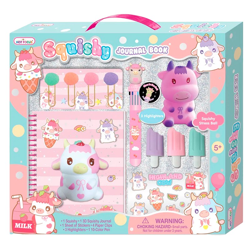 BRINQUEDO HOT FOCUS DIARIO COM CAPA DE VACA SQUISHY 253HC