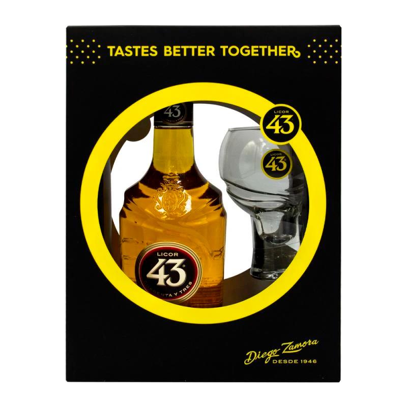 KIT LICOR 43 ZAMORA + 1 COPO DE VIDRO 700ML 31%