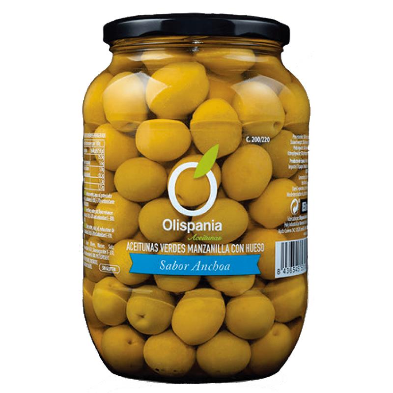 AZEITONAS OLISPANIA ANCHOVA C/CAROCO 850ML