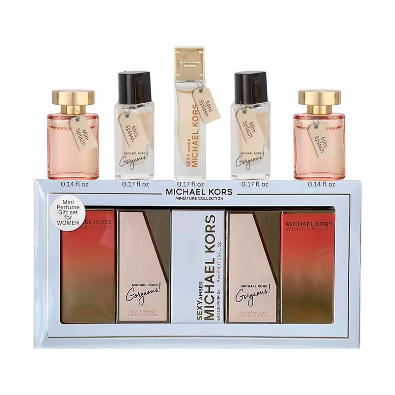 850049716079 MINI PERFUMES MICHAEL KORS 5X COLLECTION MINI 2X MINI PERFUMES MICHAEL KORS 5X COLLECTION MINI 2X WONDERLUST EDP 2X GORGEOUS EDP 1X SEXY AMBER EDP 5ML - Imagem 1