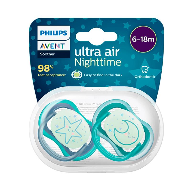 CHUPETA PHILIPS AVENT ULTRA AIR NIGHT BRILHA NO ESCURO SCF376/13 MENINO