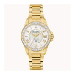 RELOGIO DE PULSO QUARTZ FEMININO BULOVA DOURADO 32MM 98R294