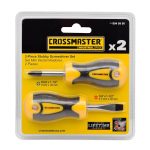 CONJUNTO DE 2 CHAVES DE FENDA BIMATERIAL E ACO DE CROMO VANADIO 6,5MM x 38MM CROSSMASTER