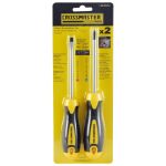 CONJUNTO DE 2 CHAVES DE FENDA E PHILLIPS PLASTICO E ACO DE CROMO VANADIO MINI CROSSMASTER