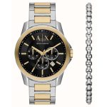 KIT RELOGIO ARMANI EXCHANGE E PULSEIRA MASCULINO AX7148SET