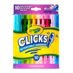 MARCADORES RETRATEIS LAVAVEIS CRAYOLA CLICKS 10UN