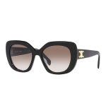 OCULOS DE SOL FEMININO CELINE TRIOMPHE TAM 55 19 135 C/ESTOJO CL40226U5501F PRETO BRILHANTE MARROM