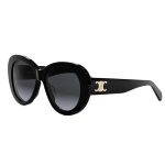 OCULOS DE SOL FEMININO CELINE TRIOMPHE TAM 55 15 140 C/ESTOJO CL40317U5501B PRETO CINZA GRADIENTE