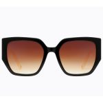 OCULOS DE SOL POLARIZADO FEMININO CAROLINA LEMKE BERLIN TAM 55 21 145 CL918704 BLACK BEIGE