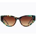 OCULOS DE SOL FEMININO CAROLINA LEMKE TAM 54 19 145 CL938702 MARROM VERDE DEMI