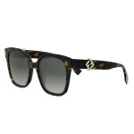 OCULOS DE SOL UNISSEX FENDI FF DIAMONDS TAM 55 19 145 C/ESTOJO FE40186I5552P SHINY DARK HAVANA GRADIENTE VERDE