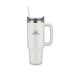 JARRA TERMICA DE ACO INOXIDAVEL FORTEZA STRAW BRANCO 900ML FZ-S90W