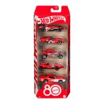 CARRINHO MATTEL HOTWHEELS 80TH ANIVERSARIO JGK08 5PCS