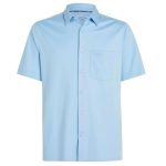 CAMISA MASCULINA CALVIN KLEIN ADULTO MC POCKET S/S SHIRT AZUL TAM S