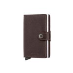 MINI CARTEIRA SECRID UNISEX DE COURO ORIGINAL DARKBROWN 10 CARTOES E 8 NOTAS MARROM