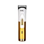 BARBEADOR SEM FIO HTC RECARREGAVEL BRANCO DOURADO 220V AT-518B ML-441