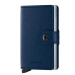 MINI CARTEIRA SECRID UNISSEX DE COURO ORIGINAL NAVY 10 CARTOES E 8 NOTAS AZUL ESCURO