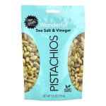 PISTACHE WONDERFULL PISTACHIOS S/ CASCA SAL MARINHO E VINAGRE TORRADO SALGADO 155G